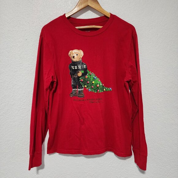 Bundle Of Two Red Polo Ralph Lauren Long Sleeve Top Large - Picture 2 of 8